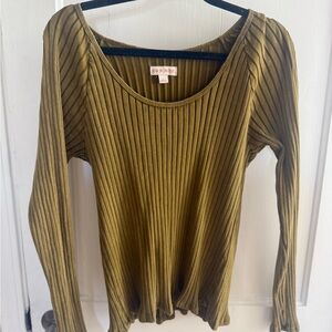 Women's Olive Long Sleeve Top